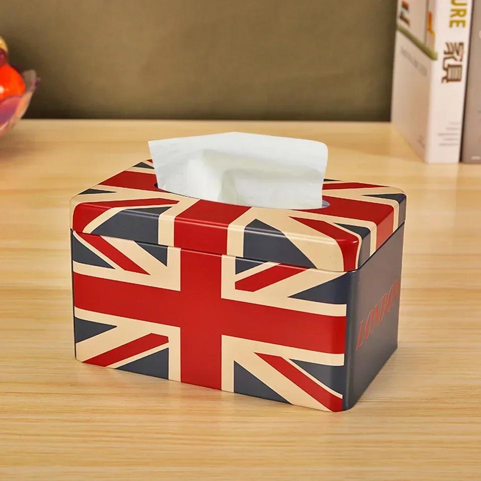 Europäische kreative Retro-Taschentuchbox Ins Niedliche leichte Luxus-High-End-Wohnzimmer-Eisenbox Auto-Rollenpapier-Pumpbox
