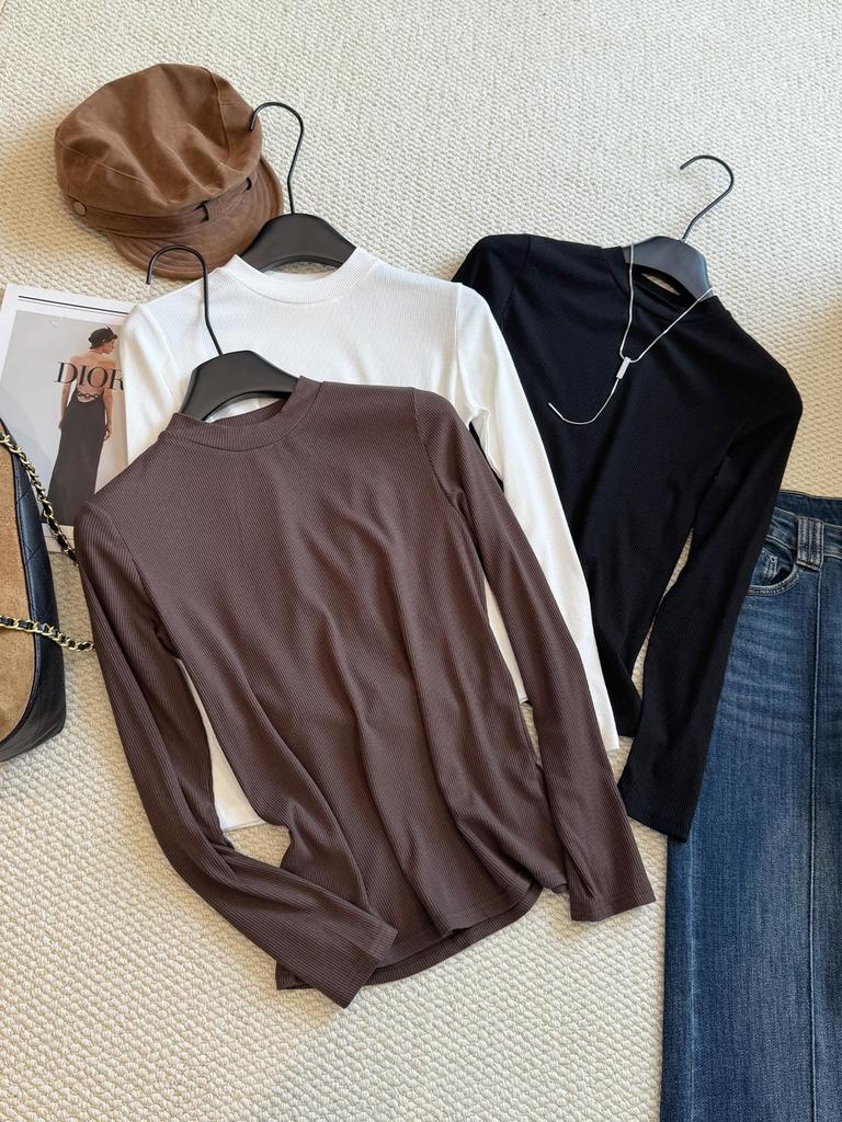 Women's Slim Fit Stand Collar Base Layer Top - Early Autumn 2025