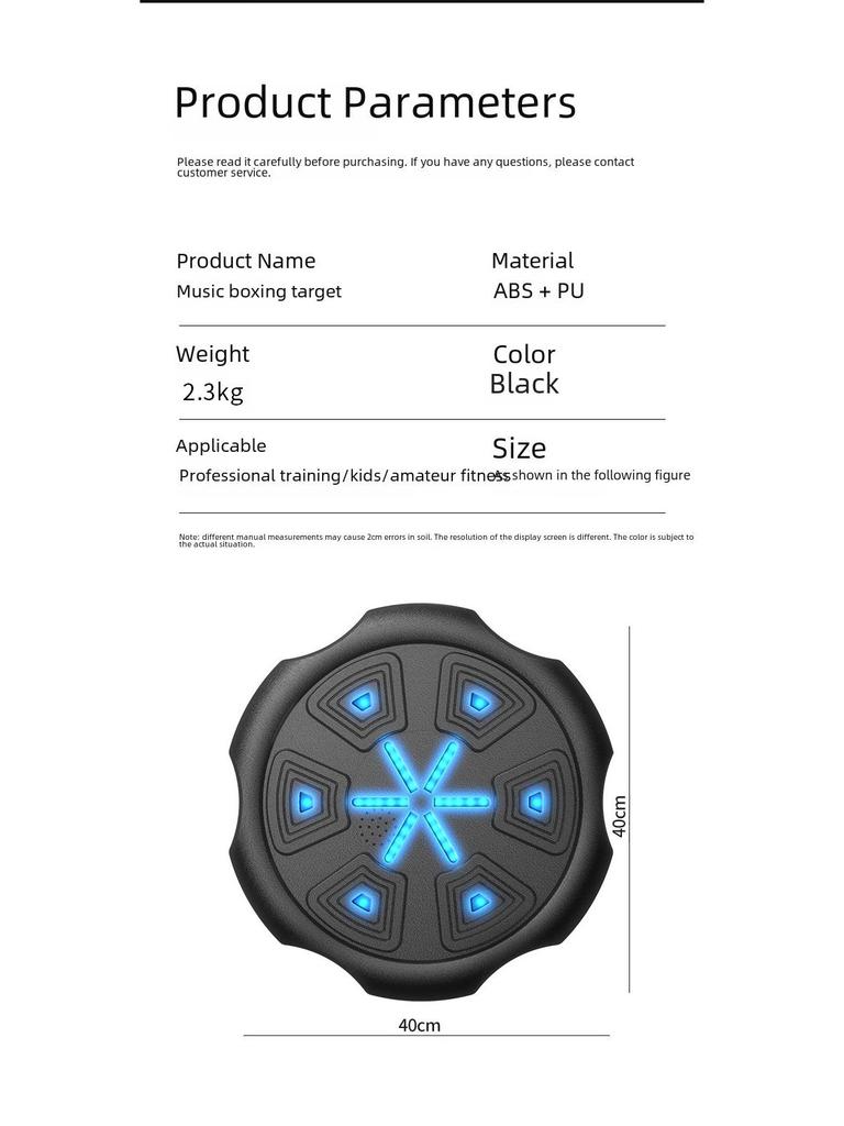 Bluetooth Smart Music Boxing Wall Target for Home Training