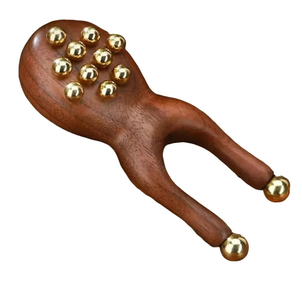12 Copper Beads Guasha Face Massager Tool Antistatic Fascia Lifting Meridian Comb Multifunctional Handheld