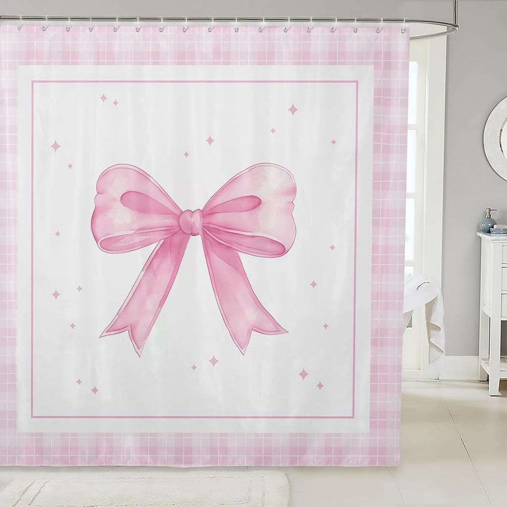 Kids Cherry Bathroom Shower Curtain Set Cherry Pattern Shower Curtain Boys Girls Cute Fruit Bath Curtain for Cartoon Fruit