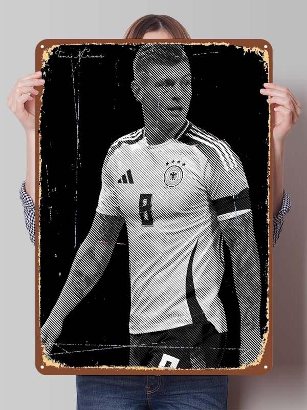 Toni Kroos Posters Football Player Sign Gamer Room Decoration Custom Metal Tin Signs for Room Wall Art Decoration Bathroom Decor