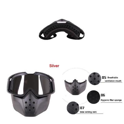 Scelet Detachable Harley Style Motorcycle Goggles Masks Personality Unisex Windproof Locomotive Half-Helmet UV Sunglasses Protective Cycling Racing Riding Mask