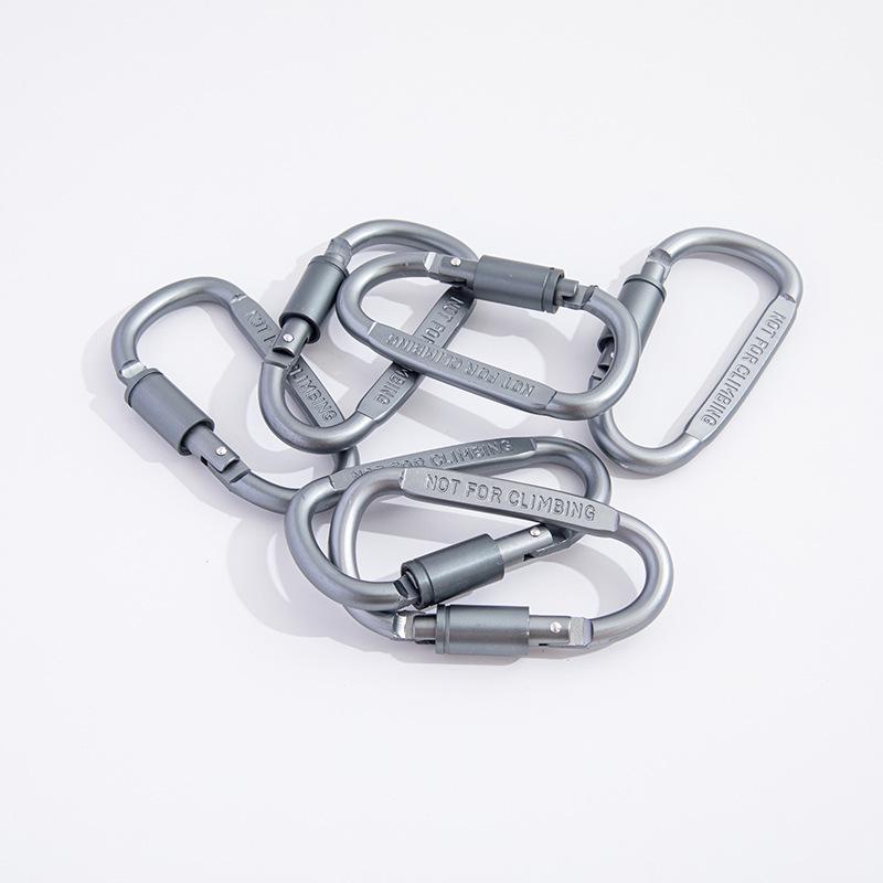 High-Quality 8CM Thick Aluminum Alloy D-Type Locking Carabiner for Backpacks Black