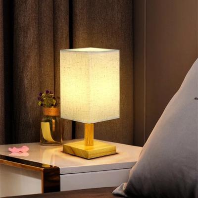 Lampe de table LED en tissu, intensité variable, prise USB, simple, abat-jour, pour la décoration de la chambre à coucher, chevet, style chinois