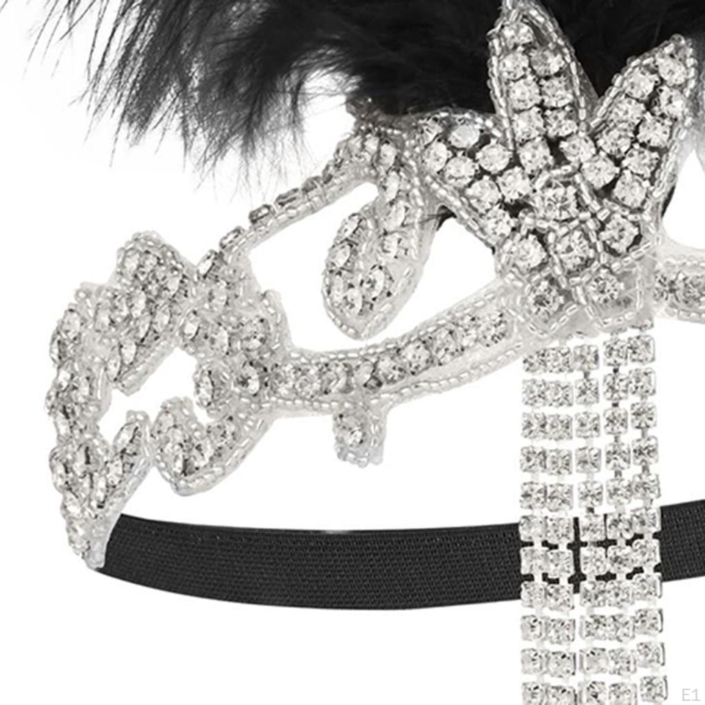 Čelenka Flapper Headpiece 1920S 20S Téma Headwrap Dress up Feather Drahostone