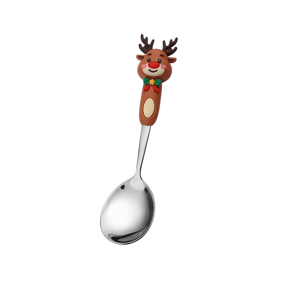Large Christmas Plush Spoon & Fork Set - Santa Claus & Tree Design