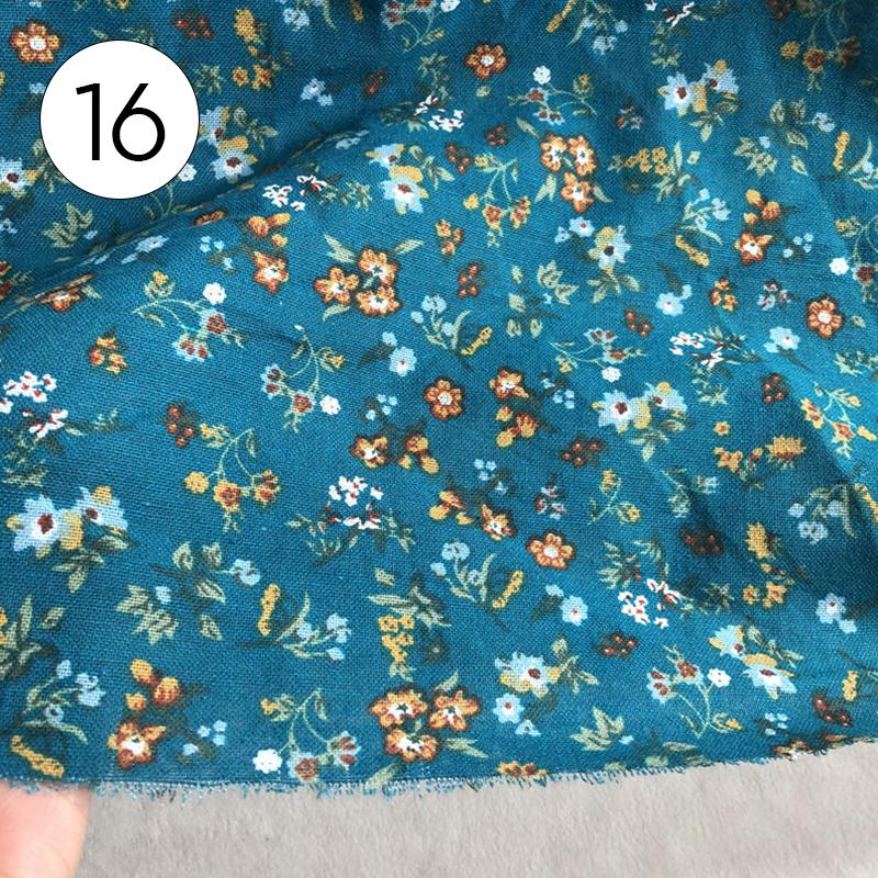 100x145cm Pastoral Style Small Floral Printed Fabric Retro Cotton Linen Fabric For Sewing Clothes Tablecloth DIY Patchwork