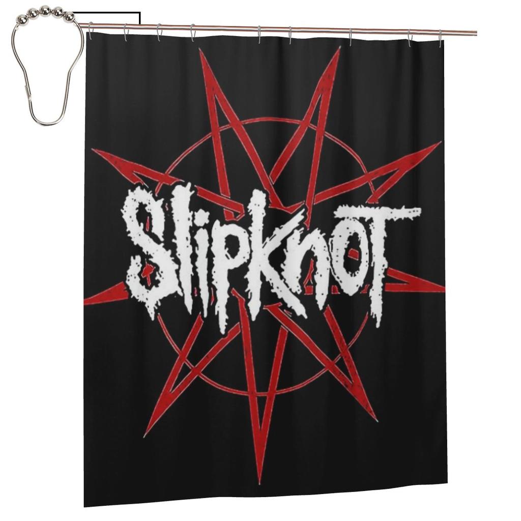 S-Slipknots Heavy Mental Music Shower Curtain Bathroom Polyester Waterproof Bath Curtains With Hooks