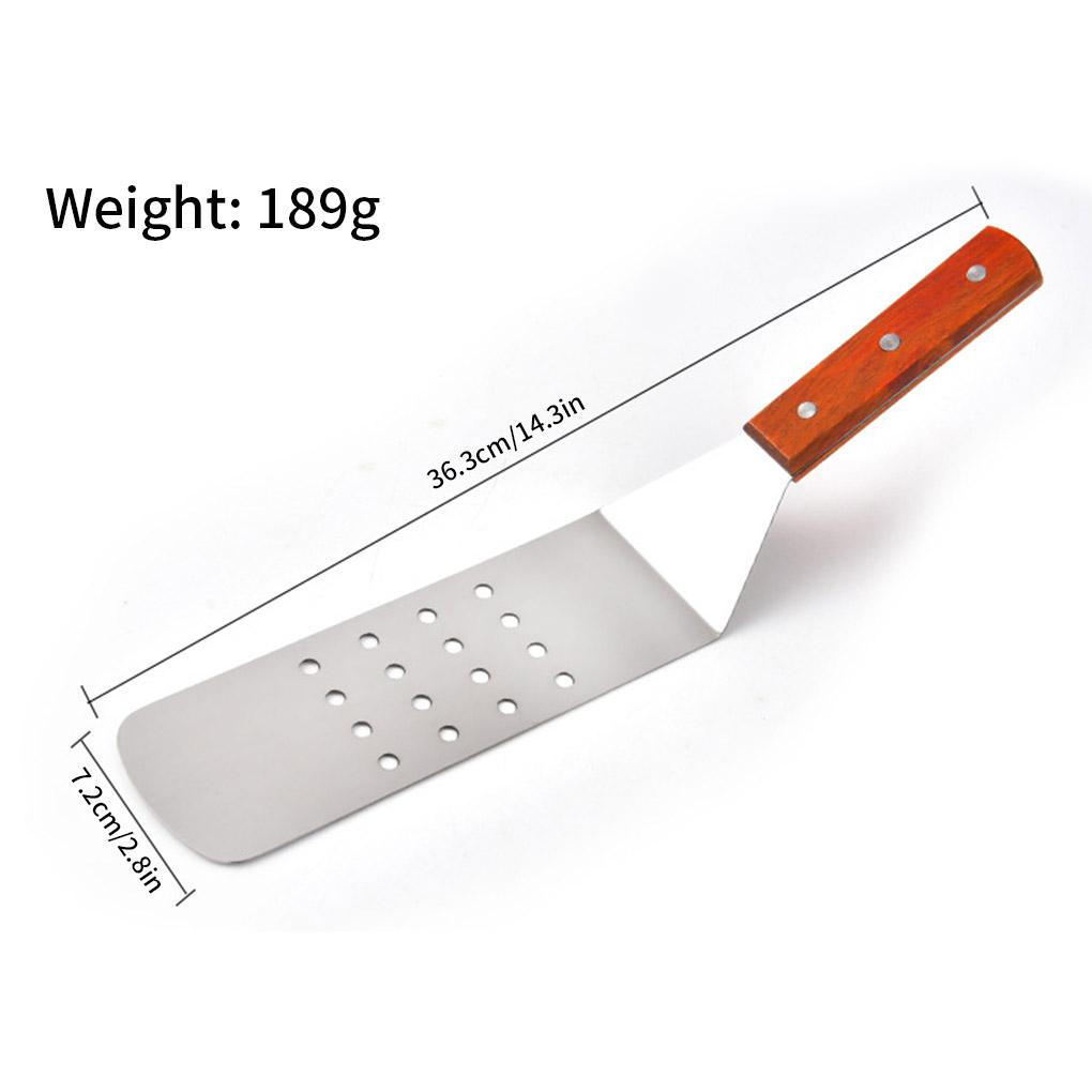 Spatula Kitchen Turner Stainless Steel Grill Cooking Utensil for BBQ Beef Steak, Slotted Turner with Plastic Handle