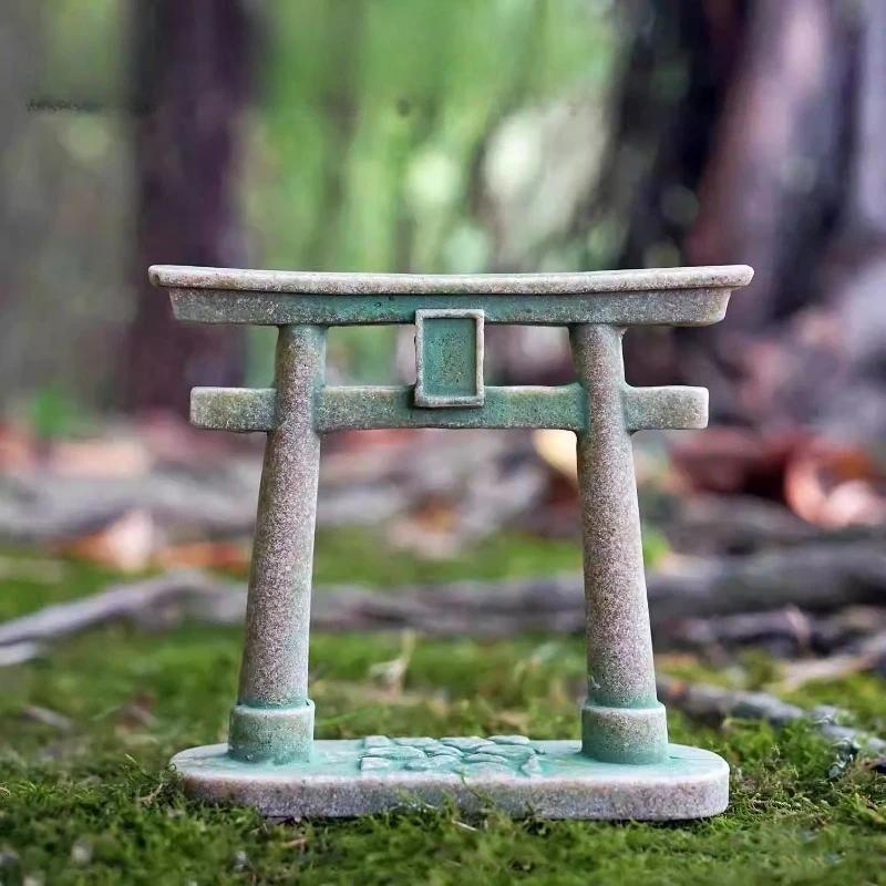 Japanese Multi-sizes Torii Gate Aquarium Decor Miniature Ornament Garden Shrine Shinto Landscape Micro Decoration Simulation