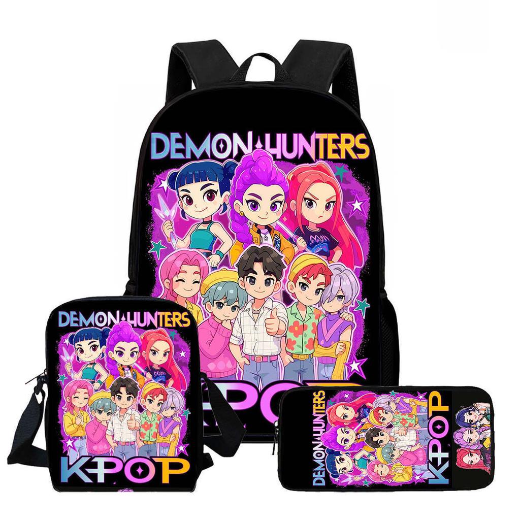 Kpop Hexenjäger High Definition Druck Große Kapazität Hoher Wert Anti-Buckel Verschleißfest Große Kapazität Schultasche Grundschule