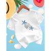 Europäische Größen Kinder Sommer Kurzarm T-Shirt, Cartoon Print Oberteil für Mädchen, Mit süßem Design, Geeignet für Ausflüge und den Alltag