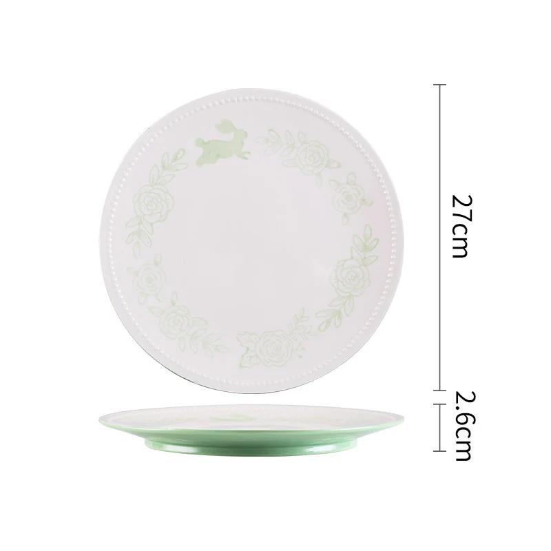 Creative Japanese Style Ceramic Plate Hand-painted Flowers Dining Plate Delicious Home Dishes Steak Plate Exquisite Tableware