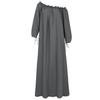 Women's Off Shoulder Long Sleeve Loose Maxi Dress Solid Color Split Hem Plus Size Boho Beach Vacation Casual Dress
