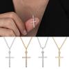 Punk Cross Cross Necklace Zircon Clavicle Chain New Pendants  for Women Men