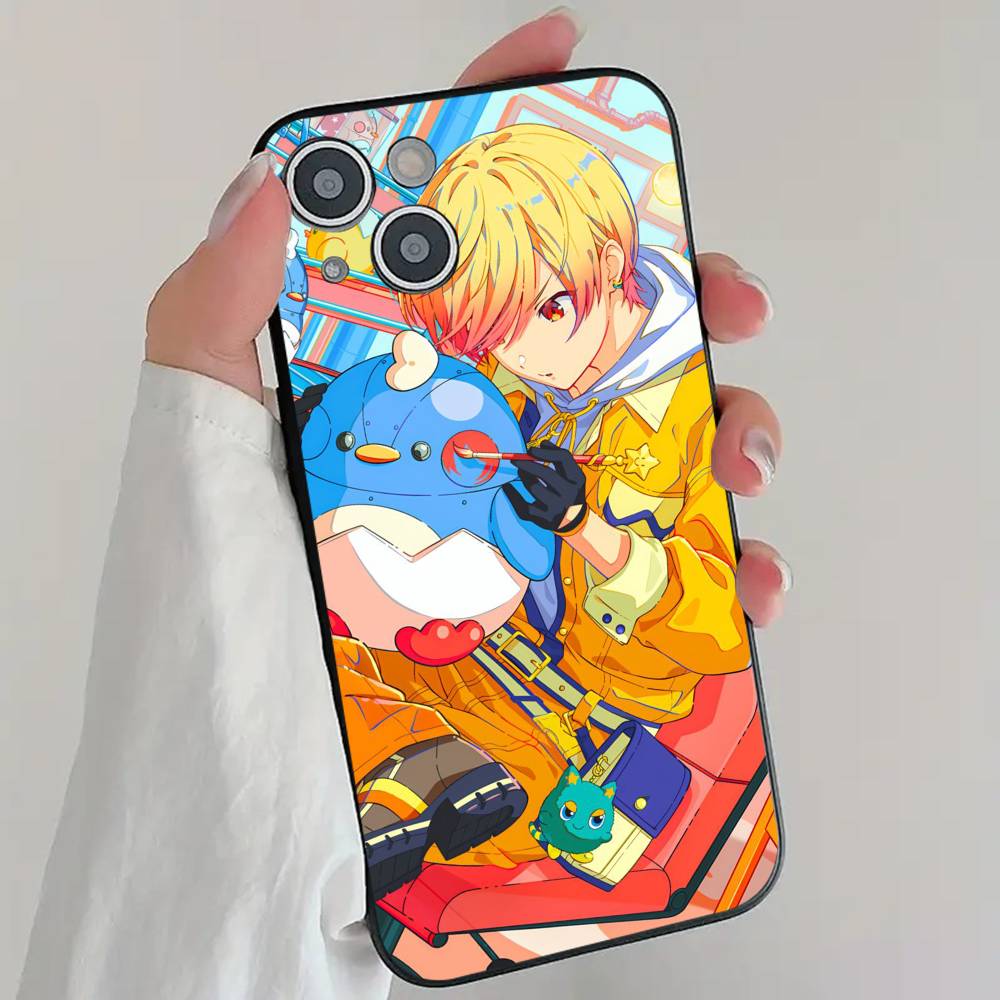 Handsome T-TENMA T-TSUKASA Anime Game P-Project S-Sekai Pjsk Phone Case Cool Black Silicone Soft For IPhone 16 15 14 13 12 11 X