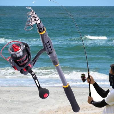 Telescopic Fishing Rod and Spinning Reel Combos for Sea Fishing Saltwater Freshwater Fishing Tackle