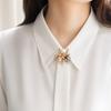 Women Brooch, Snowflakes LOVE Bouquets Compact Versatile Pin, Lapel Collar Badge with Imitation Pearl Cubic Zirconia Inlay