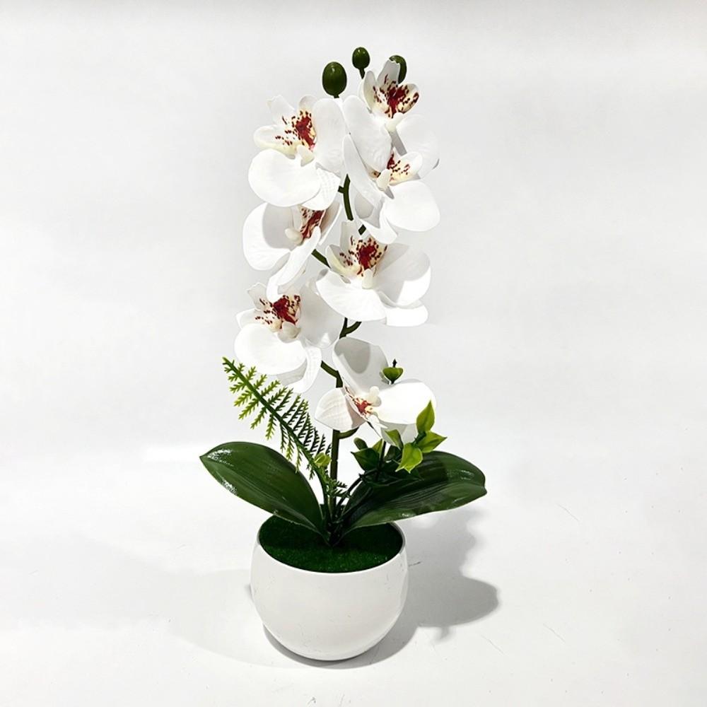 7 Heads Simulated Flower Butterfly Orchid Potted Pink Artificial Faux Plants  Living Room Ornaments