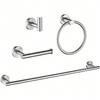 4-Piece Bathroom Hardware Set, Modern 24-Inch Towel Bar Set Wall Mounted, SUS304 Stainless Steel Bathroom Accessories Set