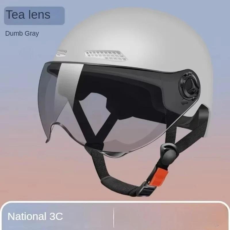 Capacete de Segurança para Bicicleta Certificado 3C para Homens e Mulheres Adultos Bicicleta Elétrica Motocicleta Ciclismo Capacete Meio Capacete com Óculos