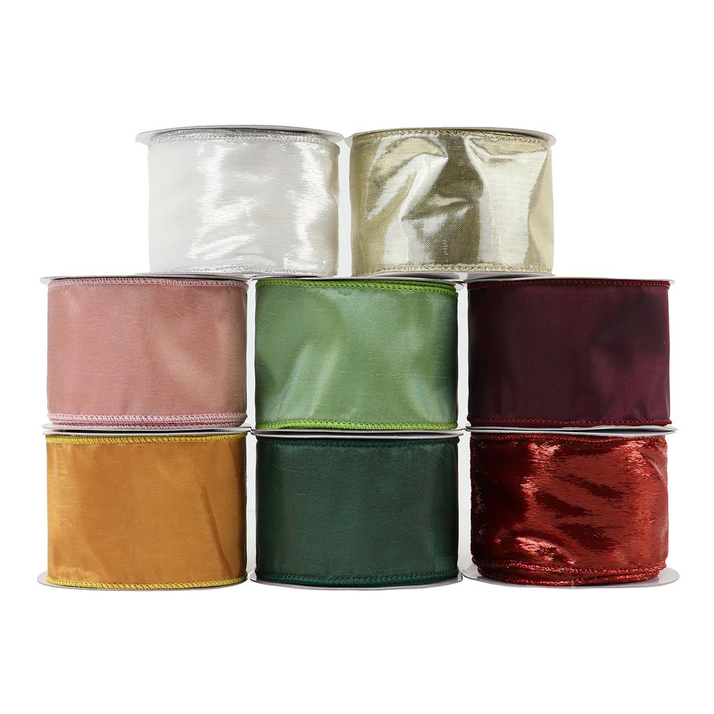 Customized 6.3Cm Cuff Tape, Composite Imitation Hemp Wire Edge Webbing, Special Craftsmanship Christmas Decorative Bow Ribbon