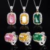Jewelry High Carbon Diamond Ice Flower Cut Copper Inlaid Retro Light Luxury Suit Female Host 10 * 14