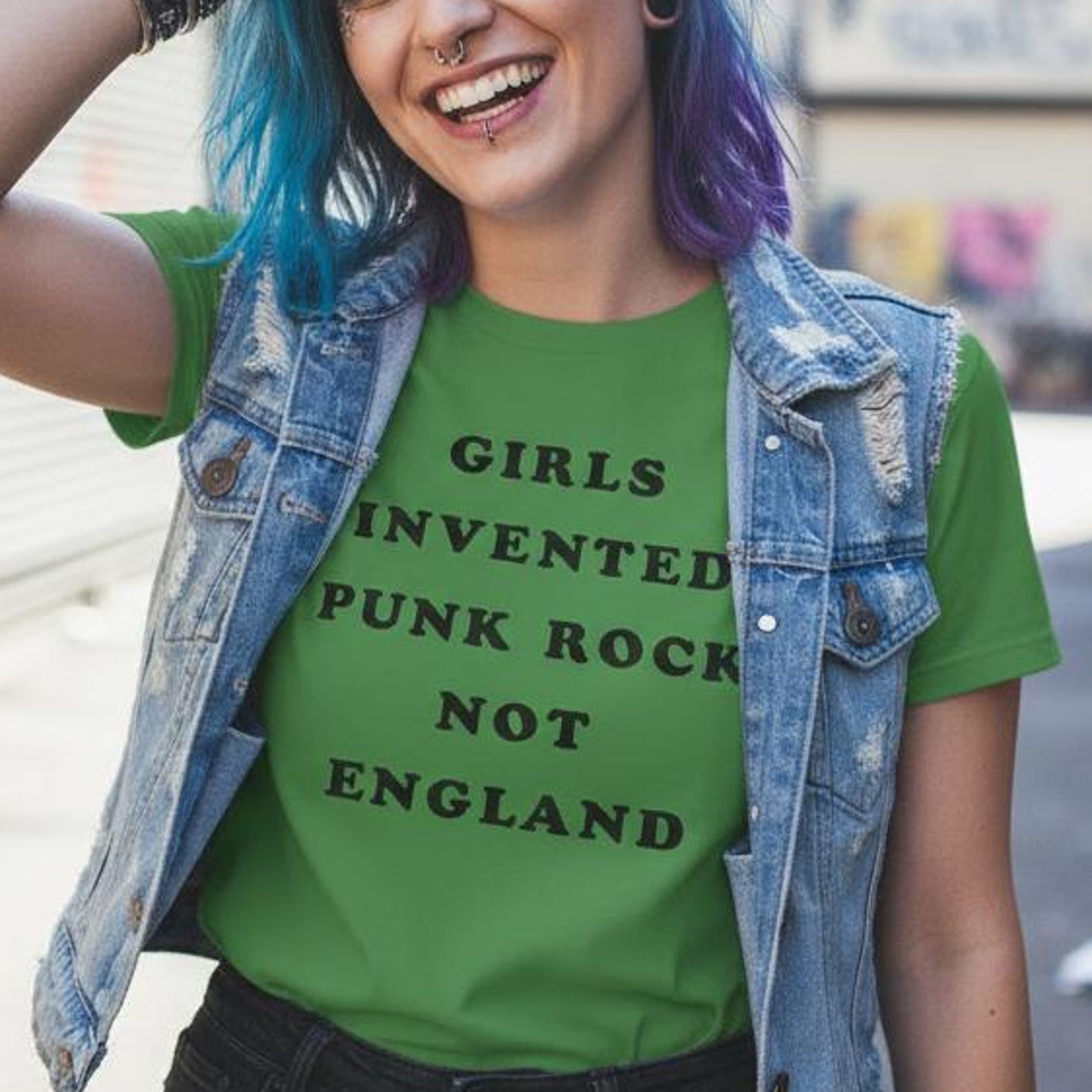 Girls Invented Punk Rock Shirt Feminist Punk Tee Black T-Shirt Riot Grrrl Style Punk Rock Graphic Tee Gift For Music Lover S