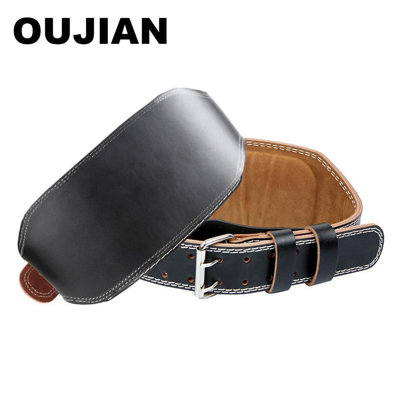 Genuine leather weightlifting belt - professional weightlifting belt for men and women - ideal for deadlifts, squats, and barbell training 130-155cm