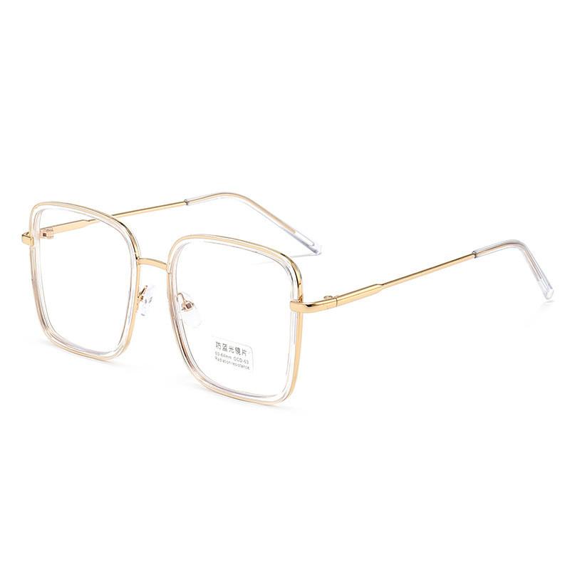 

Blue Light Blocking Glasses For Men And Women With Geometric Frame And Pc Lenses For Home Office And Casual Wear рожевий колір золота