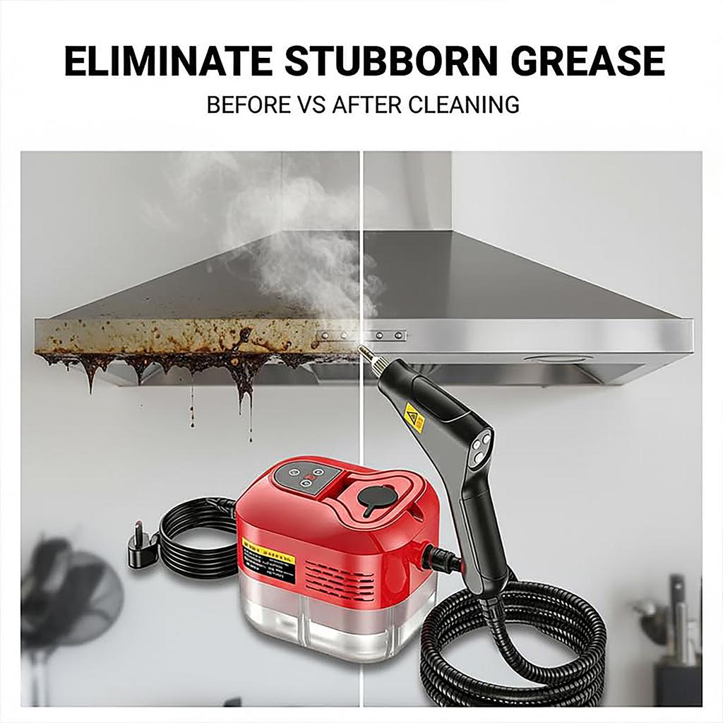 High Temperature Steam Cleaner Machine with Multiple Brush Attachments and Adjustable Steam Nozzle for Home and Commercial Use