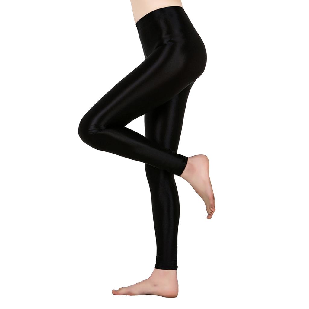 Women Shiny Metallic Stretchy Leggings Skinny Pants Gym Yoga Dance Running Cycling Sports