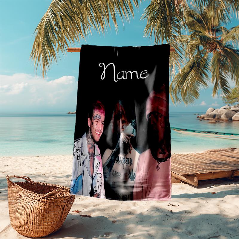 Personalized customized proof beach towel with Lil Peep pattern - soft, absorbent,quick-drying,perfect swimming,camping&bathing