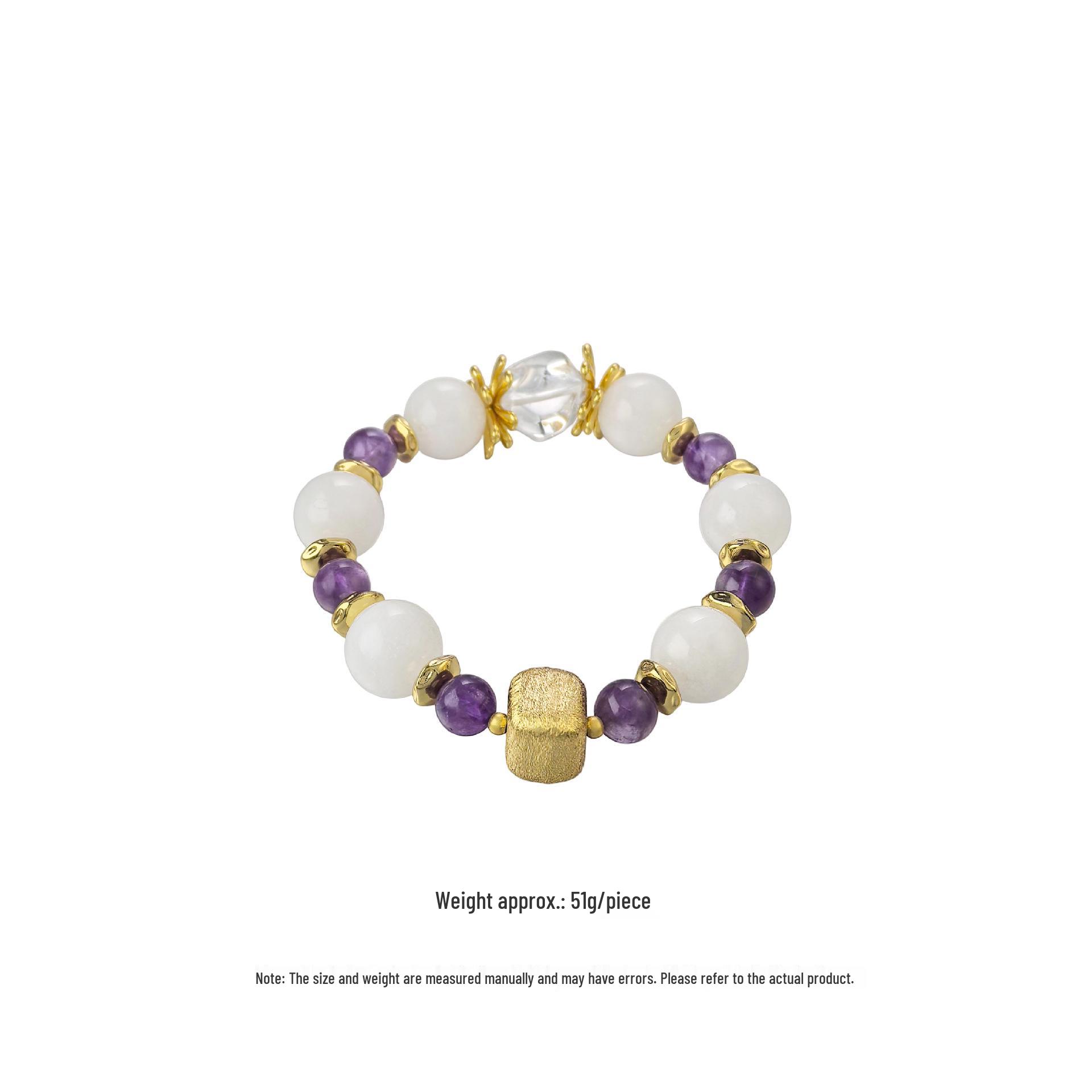 Crystal White Moonlight Amethyst Bracelet - Women s Hand Chain, Simple and Stylish.