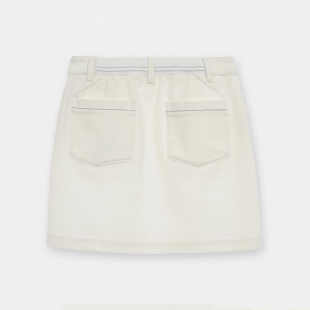 Callaway Stretch Golf Classic Silver Simple Size Women's 8-Way Skirt, Water-Repellent, Line, Design, C25228200, 1030_White
