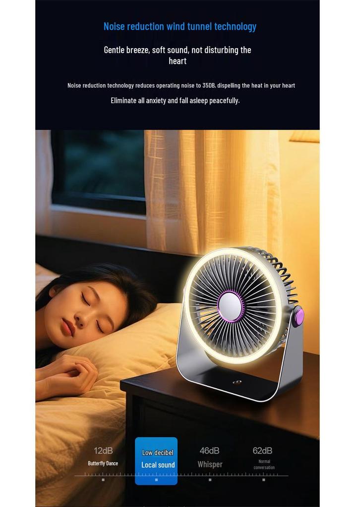 2025 Rechargeable USB Portable Desktop Fan for Dorm & Office
