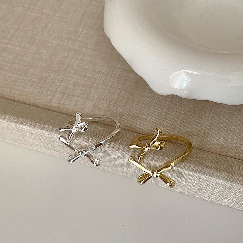 Niche Design Sense Bow Open Ring Female Gentle Exquisite Personality Fashion Elegant Versatile Ring Ring