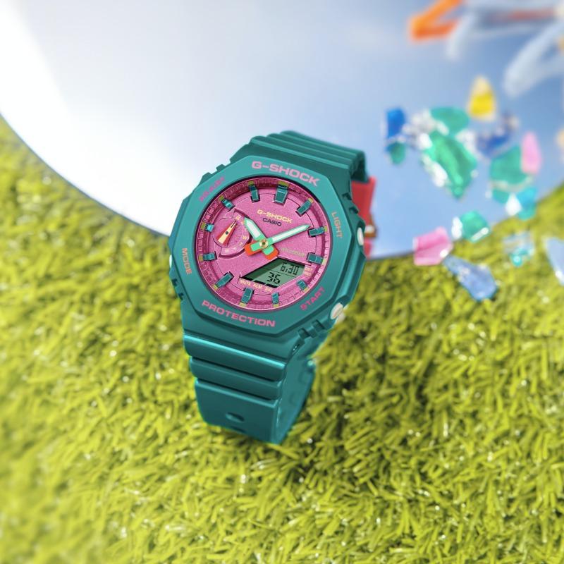 Casio G-SHOCK Men's Resin 200M Water Resistant Analog Shock Resistant Quartz Watch GMA-S2100BS-3A