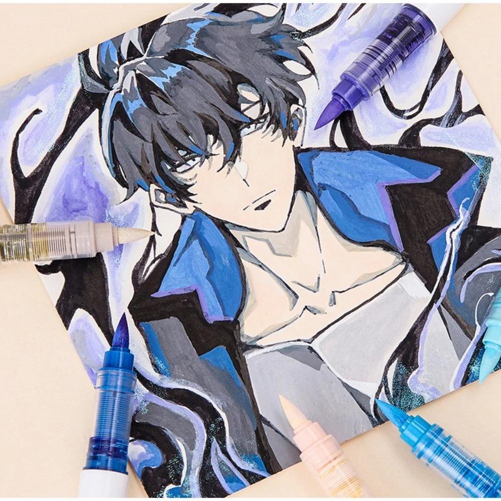 Szybkoschnący Pisak Płynny Prosty Miękka Końcówka Pisak Kolorowy Przenośny Pisak Artystyczny Akwarelowy Malowanie