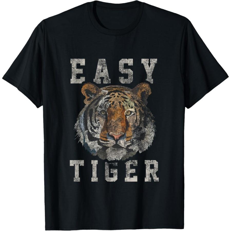 Потертая повседневная футболка с графикой Easy Tiger для женщин S