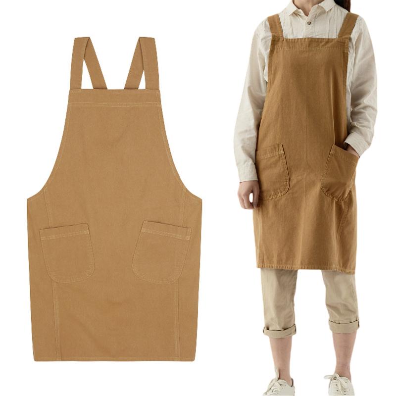 Kitchen Aprons Professional Cross Back Chef Apron With Pockets For Gardening Painting Baking Cooking