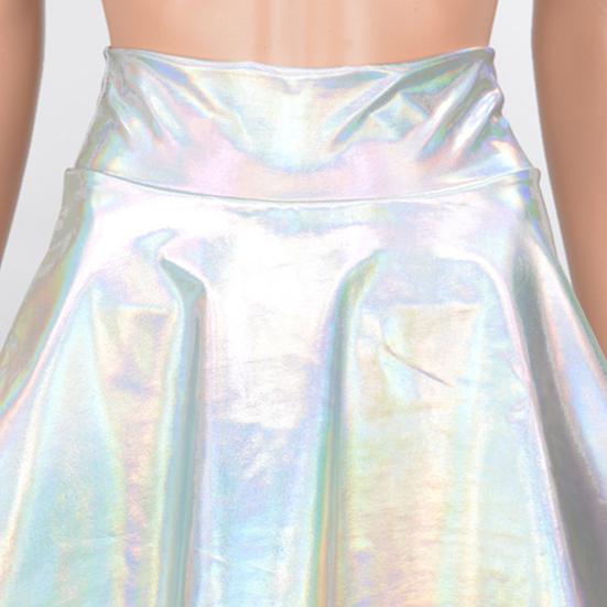 High-Waist Bright Color Mini Skirt Women Nightclub Stage Show Skater Skirt Streetwear
