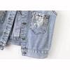 Fashion Design Sequins Summer Autumn Women's Waistcoat Korean Leeveless Denim Jeans Jacket Vest