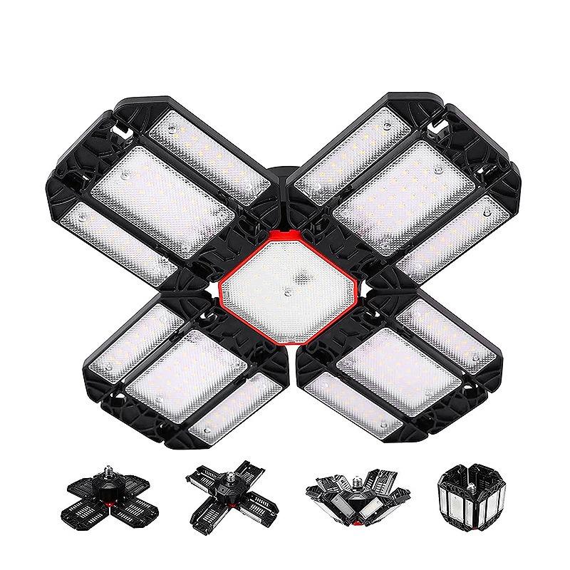 

1/2/3 шт. 12 регулируемых панелей Светодиодные гаражные светильники E26/E27 Потолочное освещение 75 Вт Деформируемый светодиодный ночник для мастерской склада 1pc