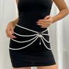 Golden Multilayer Body Chain Y2K Beadeds Body Chain Elegant Pearl Waist Chain  Dress