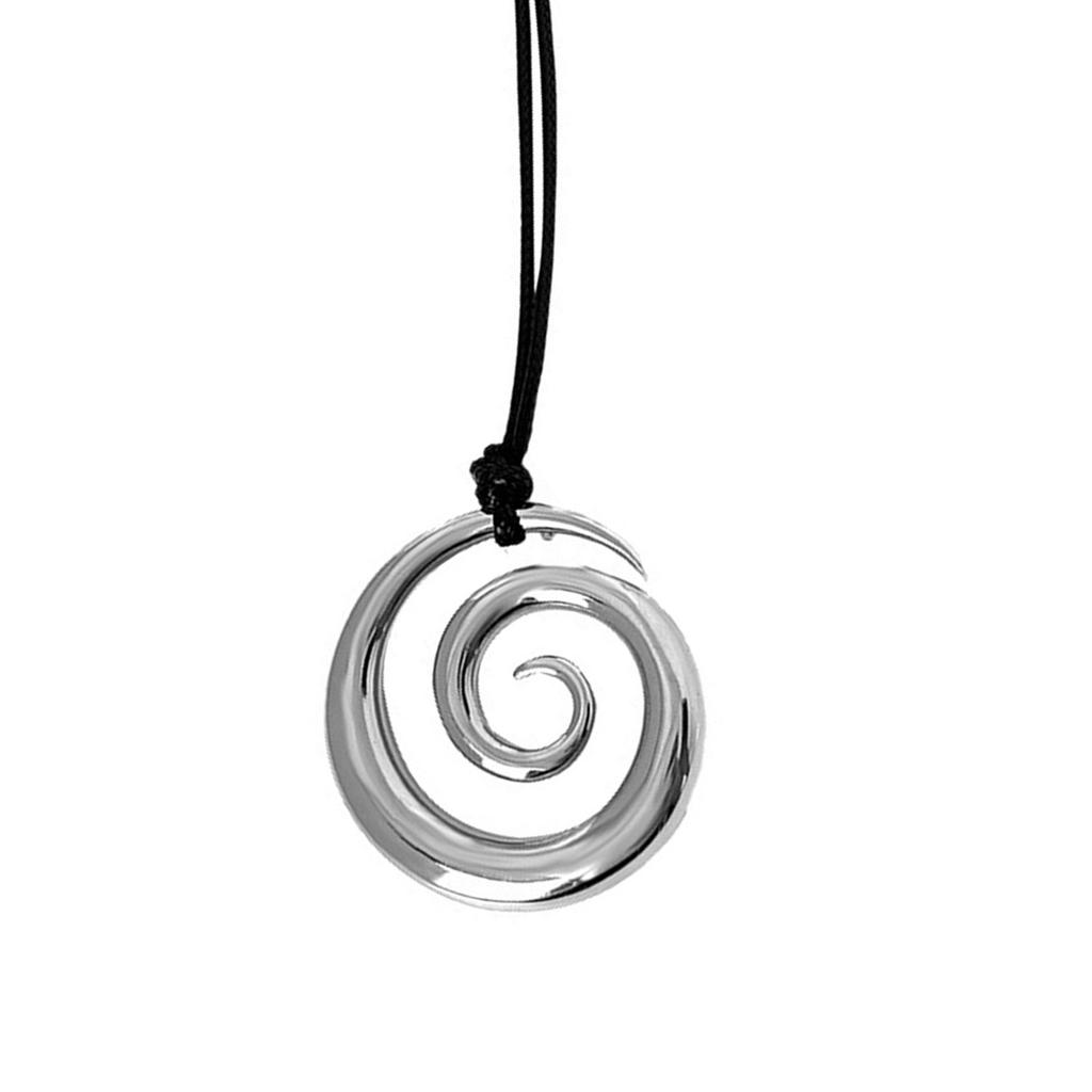 Adjustable Length Sturdy Metal Pendant Necklace Featuring Spirals Pattern Accessory for Trendy Autumn Winter Outfits