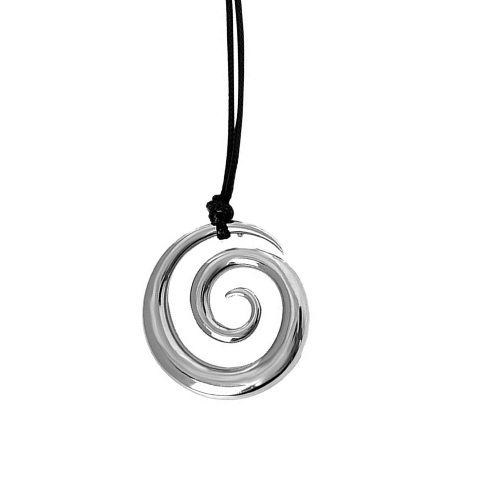 

Модное ожерелье с узором в виде спиралей на осень-зиму, металлическая подвеска, цепочка для свитера, модный аксессуар для повседневной носки серебряный