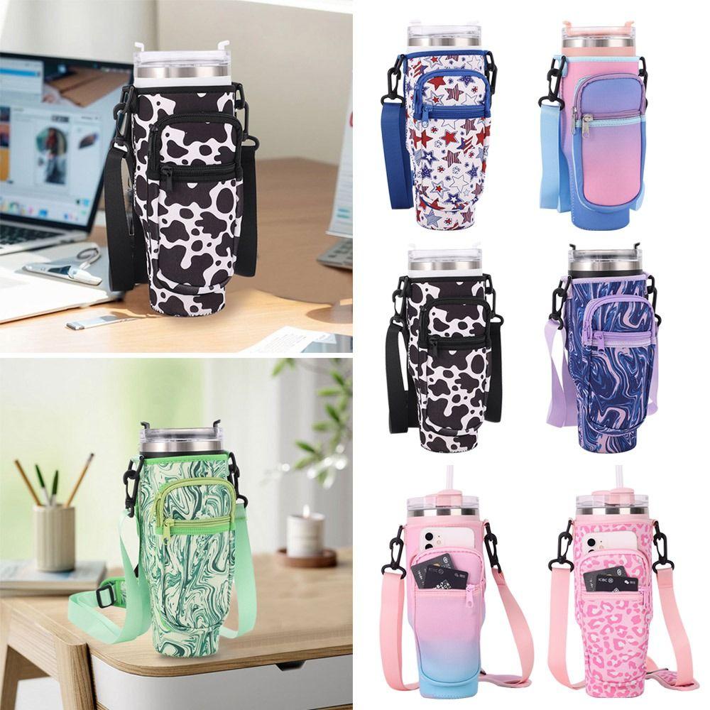 Shoulder Strap Cup Sleeve Adjustable Water Cup Bags Water Bottle Holder Pouch for Stanley 40oz Cup