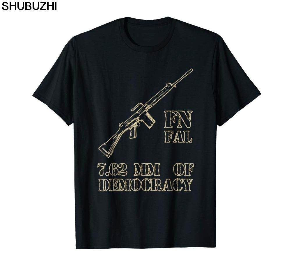 Fn Fal Fan T Shirt 7.62 Mm Of Democracy New brand Summer Men Cotton Clothing High Quality Custom Graphic Tee Shirt T-Shirts S разноцветный